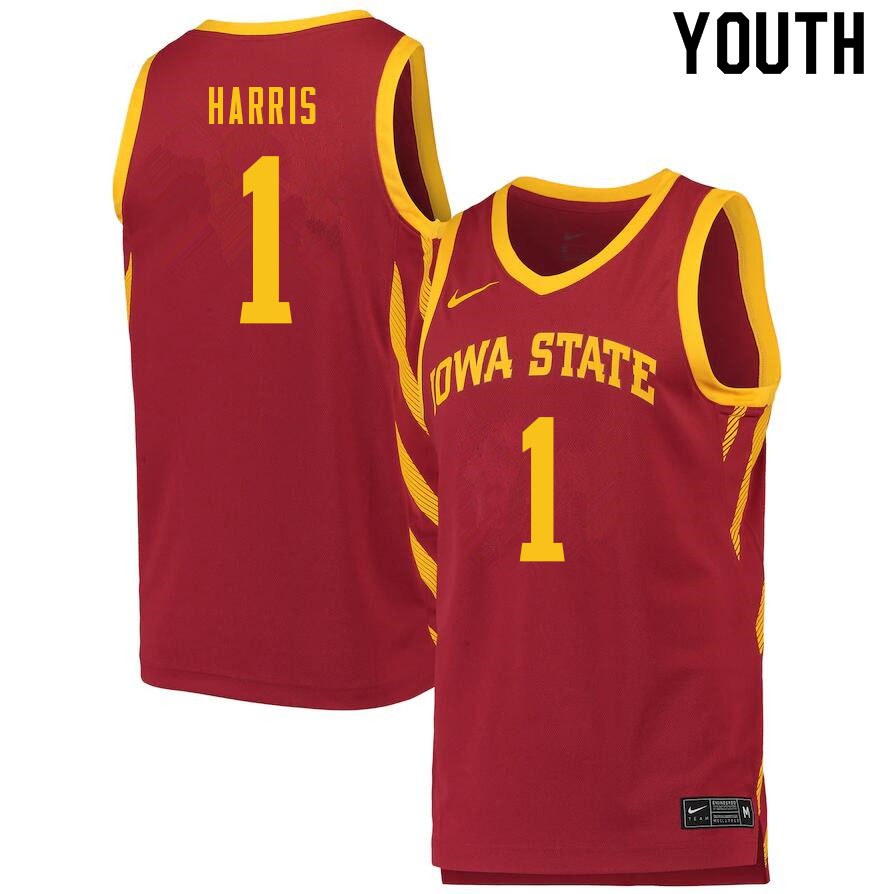 Youth #1 Tyler Harris Iowa State Cyclones College Basketball Jerseys Sale-Cardinal